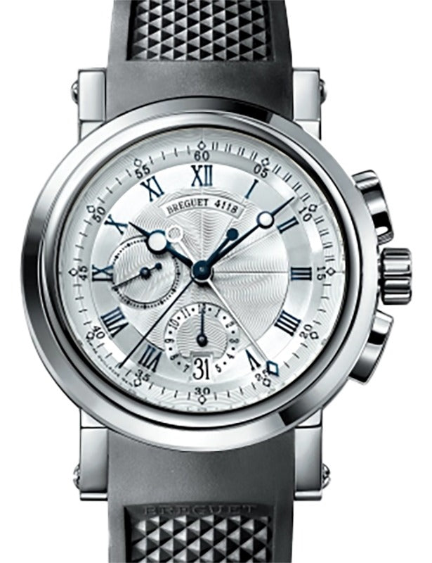 Breguet Marine Chronographe 5827 White Gold 42mm/Rubber Silver Dial 5827BB/12/5ZU