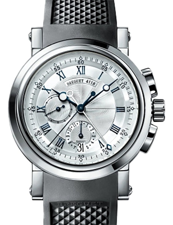 Breguet Marine Chronographe 5827 White Gold 42mm/Rubber Silver Dial 5827BB/12/5ZU
