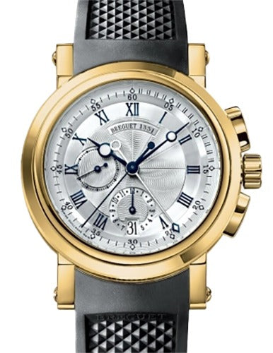 Breguet Marine Chronographe 5827 Yellow Gold 42mm/Rubber Silver Dial 5827BA/12/5ZU