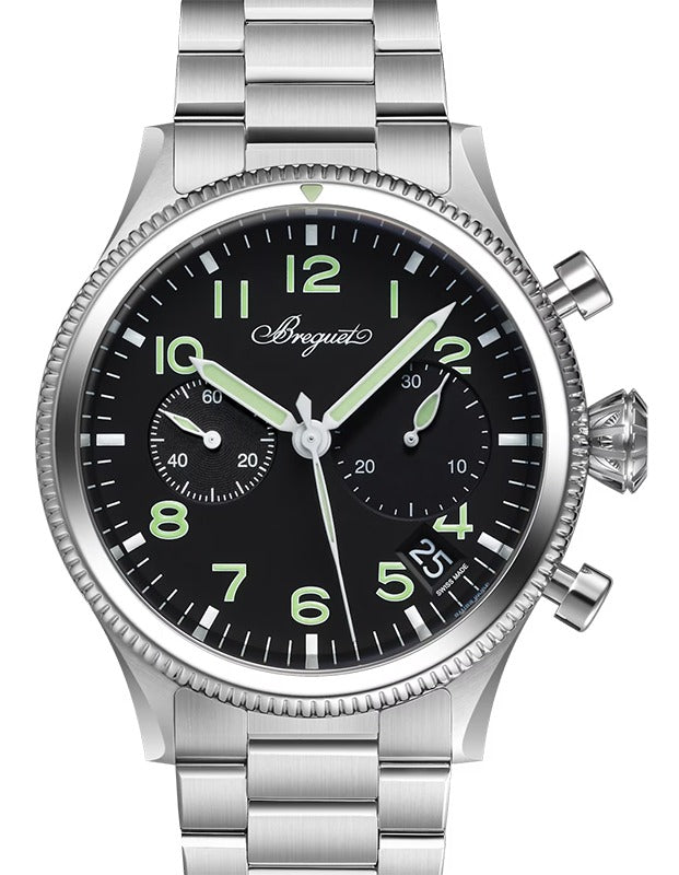 Breguet Type 20 Chronographe 2057 Steel 42mm/Bracelet Black Dial 2057ST/92/SW0