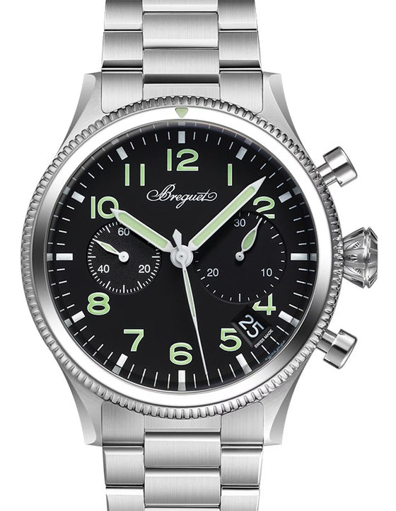 Breguet Type 20 Chronographe 2057 Steel 42mm/Bracelet Black Dial 2057ST/92/SW0