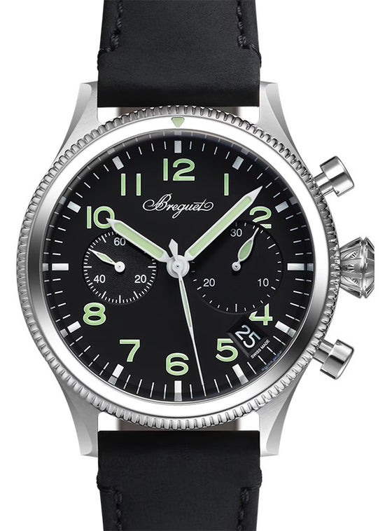 Breguet Type 20 Chronographe 2057 Steel 42mm/Leather Black Dial 2057ST/92/3WU