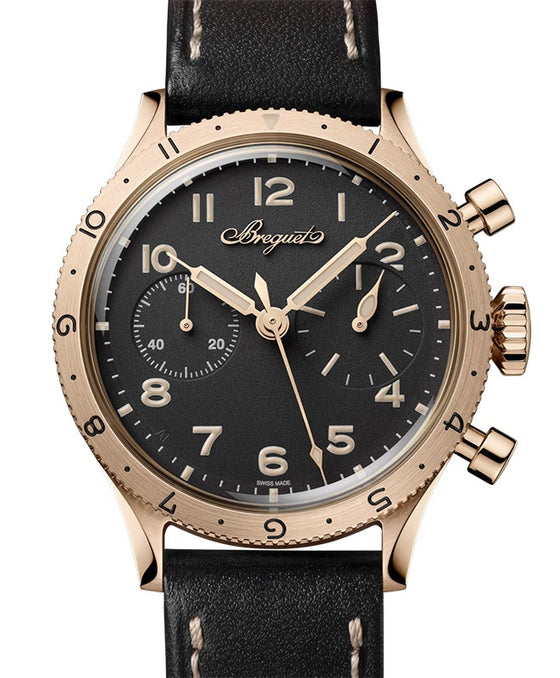 Breguet Type XX Chronographe 2075 Gold 38mm/Leather Black Dial 2075BH/99/398