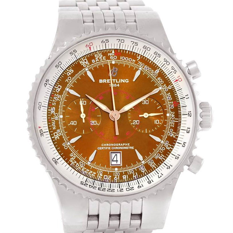 Breitling Navitimer Montbrilliant A23340 Men's 47mm Copper Stainless Steel Chronograph BRAND NEW