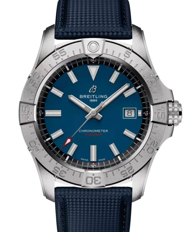 Breitling Avenger Automatic 42 Stainless Steel Blue Dial Leather Strap A17328101C1X1