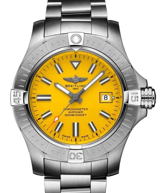 Breitling Avenger Automatic 45 Seawolf Stainless Steel Yellow Dial A17319101I1A1 - BRAND NEW