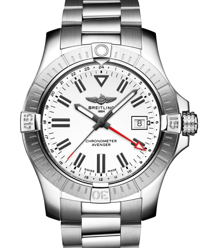 Breitling Avenger Automatic GMT 43 Stainless Steel 43mm White Dial A32397101A1A1 - BRAND NEW