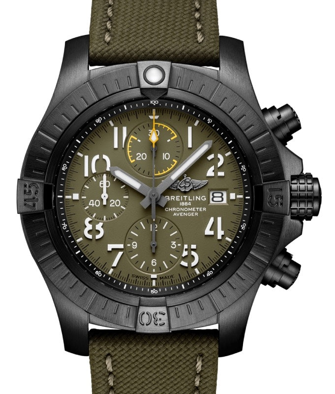 Breitling Avenger Chronograph 45 Night Mission DLC Titanium Military Green Dial V13317101L1X1 - BRAND NEW