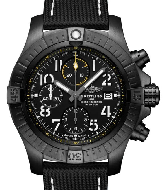 Breitling Avenger Chronograph 45 Night Mission Titanium DLC Black Dial V13317101B1X1 - BRAND NEW