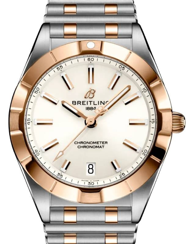 Breitling Chronomat 32 Stainless Steel/Red Gold White Dial U77310101A1U1 - BRAND NEW