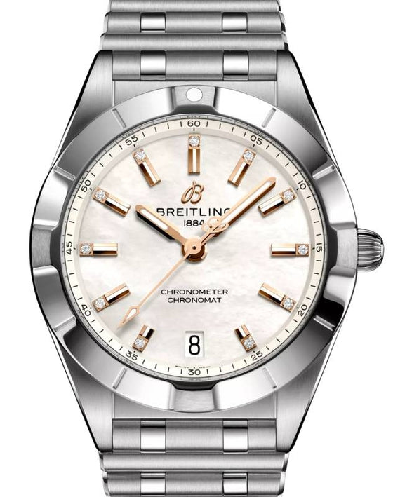 Breitling Chronomat 32 Stainless Steel Mother of Pearl Diamond Dial Bracelet A77310101A4A1 - BRAND NEW