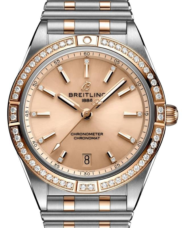 Breitling Chronomat Automatic 36 Stainless Steel/Red Diamond Bezel Gold Copper Dial U10380591K1U1 - BRAND NEW