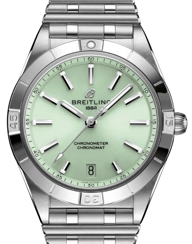 Breitling Chronomat Automatic 36 Stainless Steel 36mm Mint Green Dial Steel Bracelet A10380101L1A1 - BRAND NEW