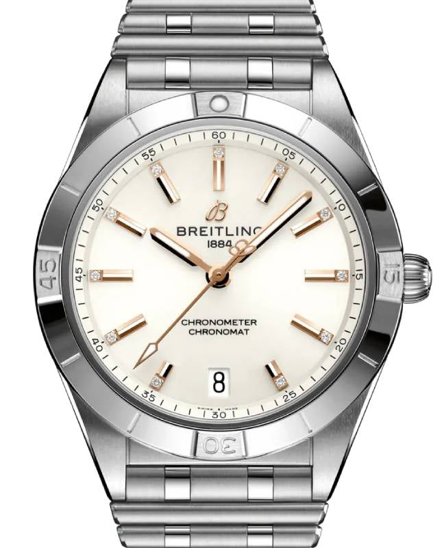 Breitling Chronomat Automatic 36 Stainless Steel White Index Diamond Dial A10380101A2A1 - BRAND NEW