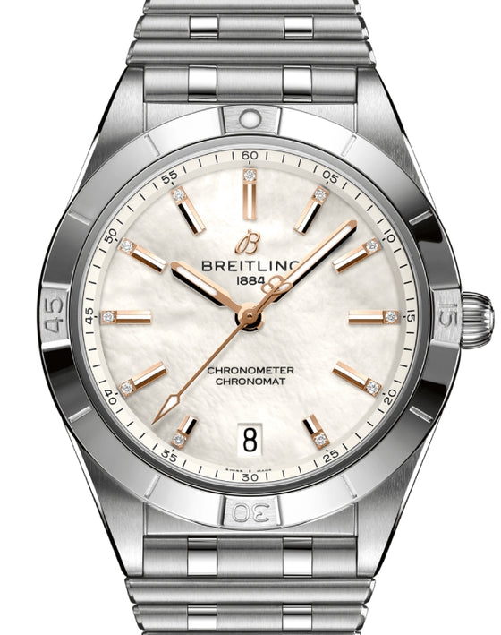 Breitling Chronomat Automatic 36 Stainless Steel Mother of Pearl Diamond Dial A10380101A4A1