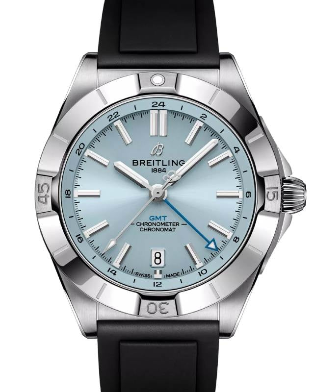 Breitling Chronomat Automatic GMT 40 Steel/Platinum Ice Blue Dial P32398101C1S1