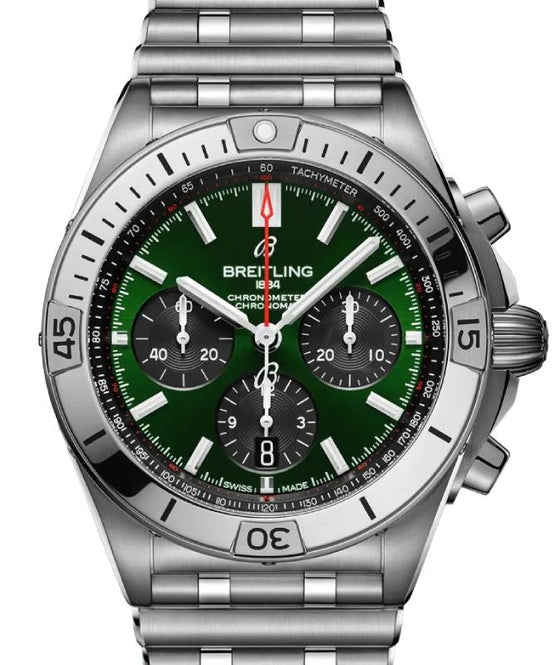 Breitling Chronomat B01 42 Stainless Steel Green Dial AB0134101L1A1 - BRAND NEW