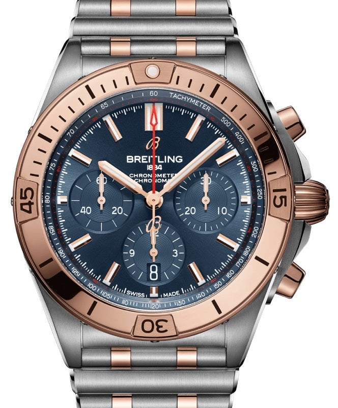 Breitling Chronomat B01 42 Stainless Steel/Red Gold Blue Dial UB0134101C1U1 - BRAND NEW