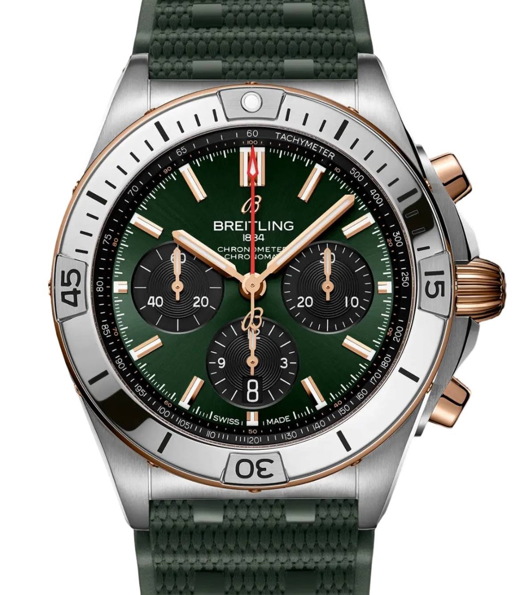 Breitling Chronomat B01 42 Steel/Red Gold Green Dial UB0134131L1S1