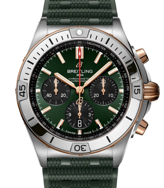Breitling Chronomat B01 42 Steel/Red Gold Green Dial UB0134131L1S1
