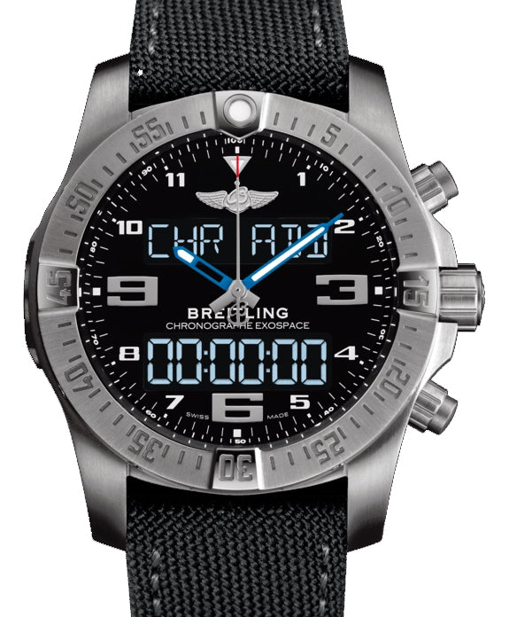 Breitling Exospace B55 Black Dial Titanium Bezel Military Strap 46mm EB5510H1.BE79 - BRAND NEW