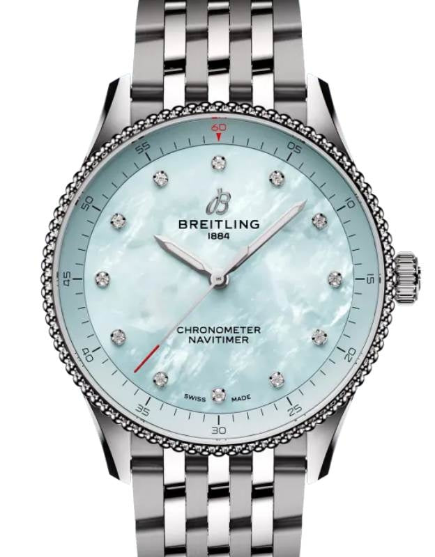Breitling Navitimer 32 Stainless Steel Blue Mother of Pearl Diamond Dial A77320171C1A1