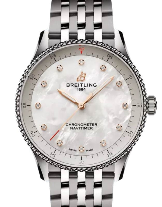 Breitling Navitimer 32 Stainless Steel Mother of Pearl Diamond Dial A77320E61A2A1