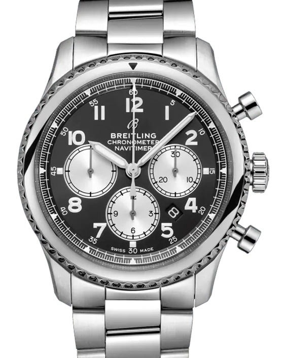 Breitling Navitimer 8 B01 Chronograph 43 Stainless Steel Black Dial AB0117131B1A1 - BRAND NEW