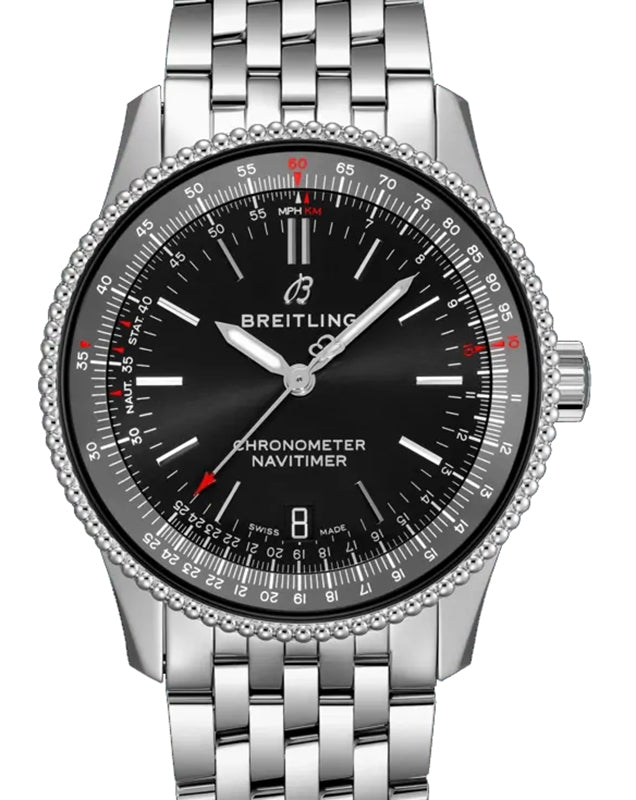 Breitling Navitimer Automatic 38 Stainless Steel Black Dial A17325241B1A1 - BRAND NEW