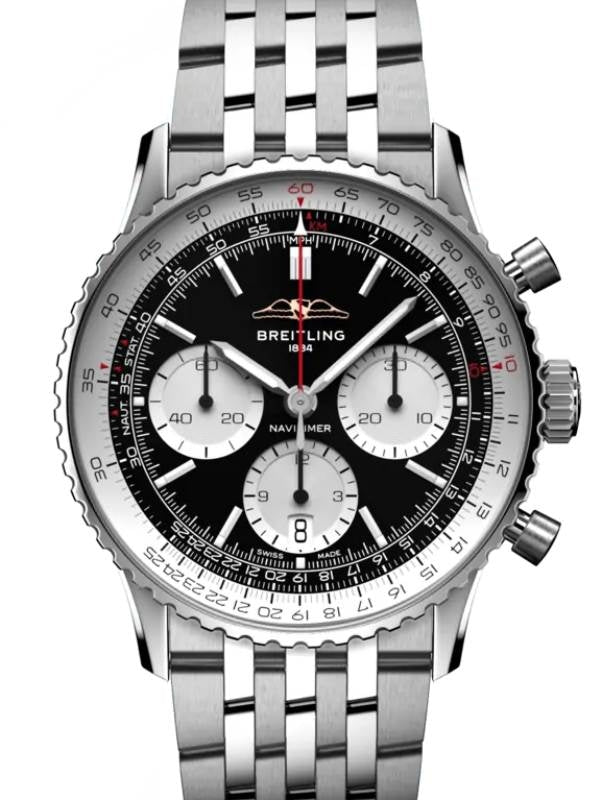 Breitling Navitimer B01 Chronograph 41 Stainless Steel Black Dial AB0139211B1A1
