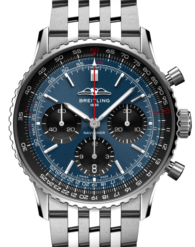 Breitling Navitimer B01 Chronograph 41 Stainless Steel Blue Dial AB0139241C1A1 - BRAND NEW