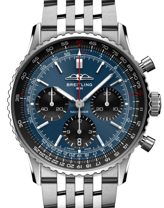 Breitling Navitimer B01 Chronograph 41 Stainless Steel Blue Dial AB0139241C1A1 - BRAND NEW