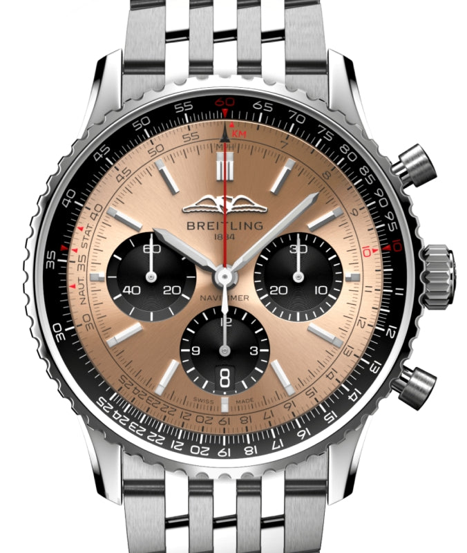 Breitling Navitimer B01 Chronograph 43 Stainless Steel Copper Dial AB0138241K1A1 - BRAND NEW
