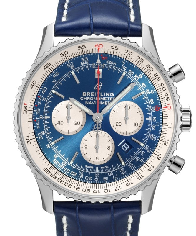 Breitling Navitimer B01 Chronograph 46 Stainless Steel Blue Dial AB0127211C1P1 - BRAND NEW