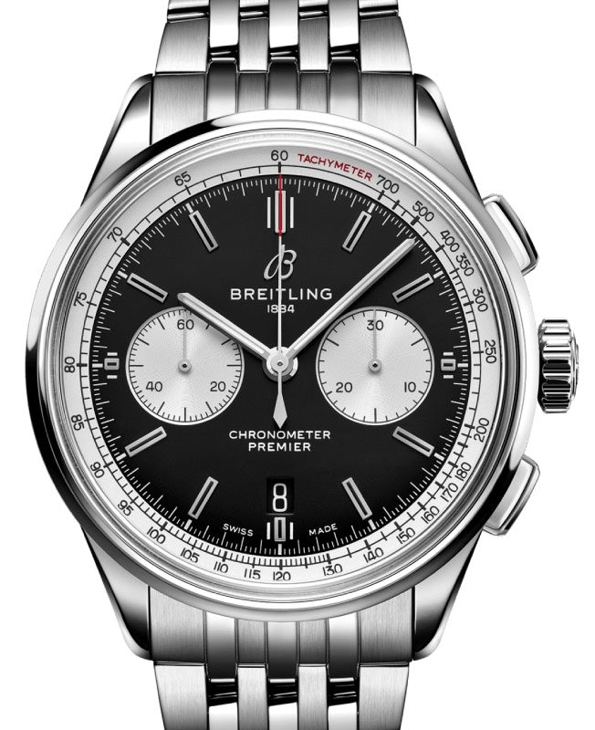 Breitling Premier B01 Chronograph 42 Stainless Steel Black Dial AB0118371B1A1 - BRAND NEW