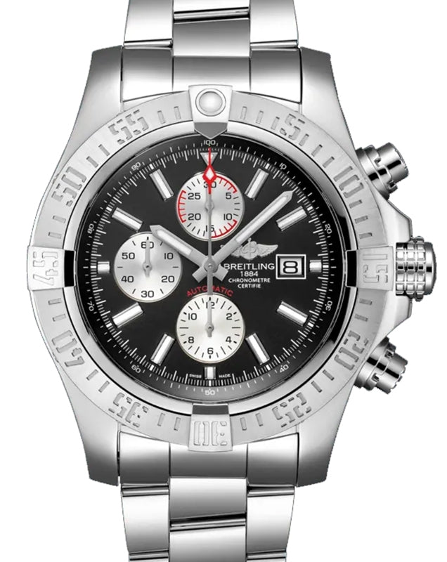 Breitling Super Avenger 2 Black Dial Stainless Steel Bezel & Bracelet 48mm A13371111B1A1