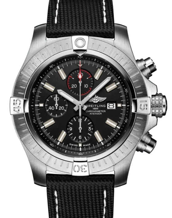 Breitling Super Avenger Chronograph 48 Stainless Steel Black Dial A13375101B1X1 - BRAND NEW