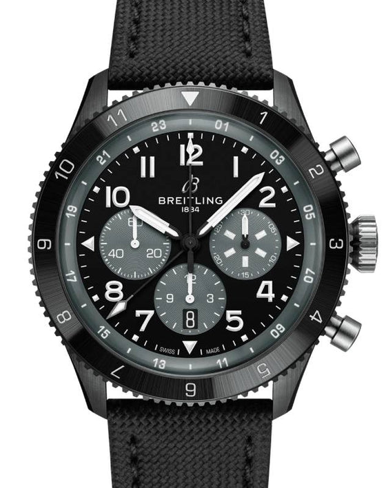 Breitling Super AVI B04 Chronograph GMT 46 Mosquito Night Fighter Ceramic Black Dial SB04451A1B1X1