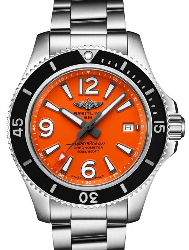 Breitling Superocean Automatic 42 Stainless Steel Orange Dial A17366D71O1A1