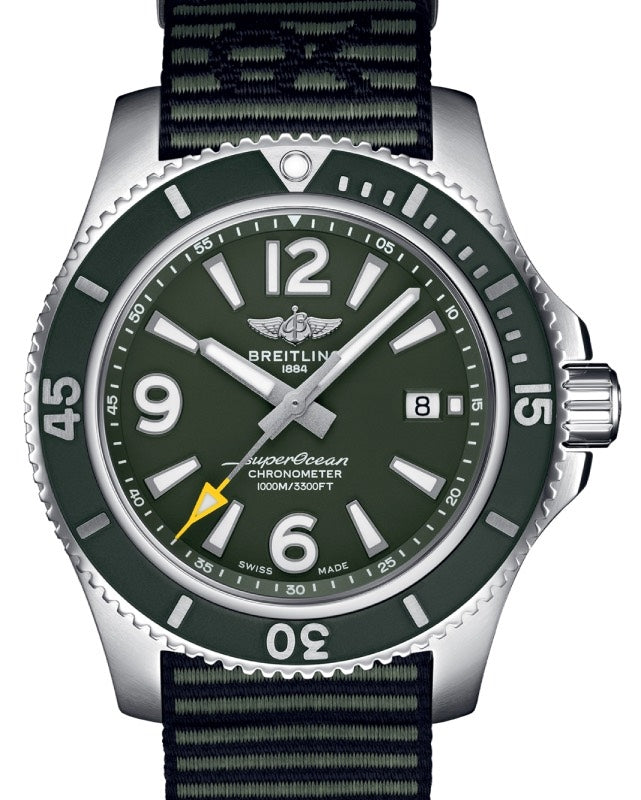 Breitling Superocean Automatic 44 Outerknown Stainless Steel Green Dial A17367A11L1W1 - BRAND NEW