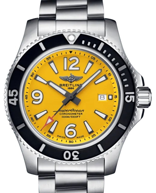 Breitling Superocean Automatic 44 Stainless Steel 44mm Yellow Dial A17367021I1A1