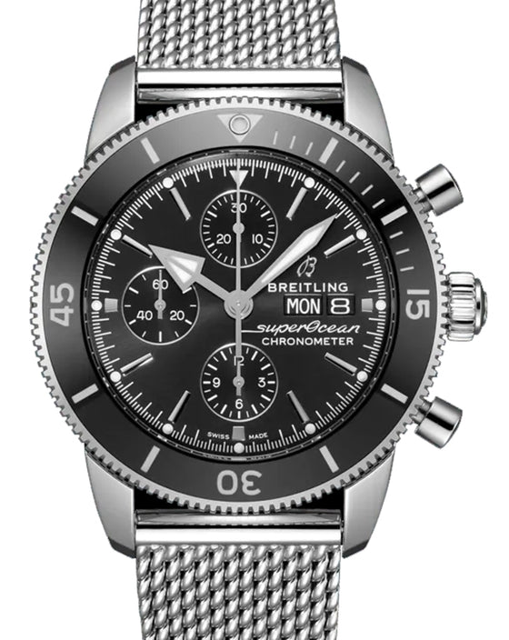 Breitling Superocean Heritage Chronograph 44 Stainless Steel Ceramic Bezel Black Dial A13313121B1A1 - BRAND NEW