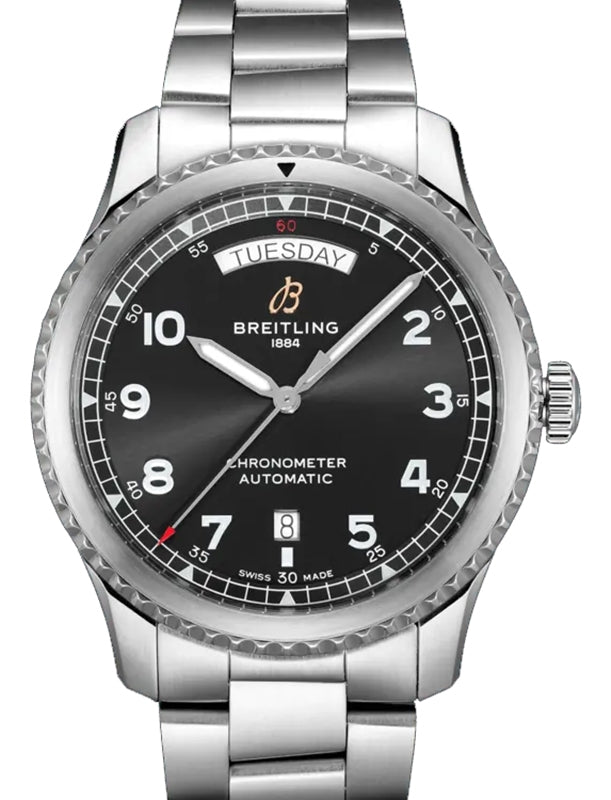 Breitling Superocean Heritage Chronograph 44 Black Dial Stainless Steel Bezel & Bracelet A13313161.B1A1 - BRAND NEW