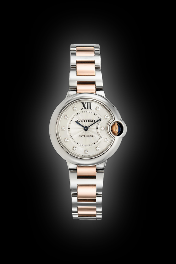 Cartier Ballon Bleu De Silver Dial Rose Gold/Stainless Steel Bezel & Bracelet 33mm WE902061 - BRAND NEW