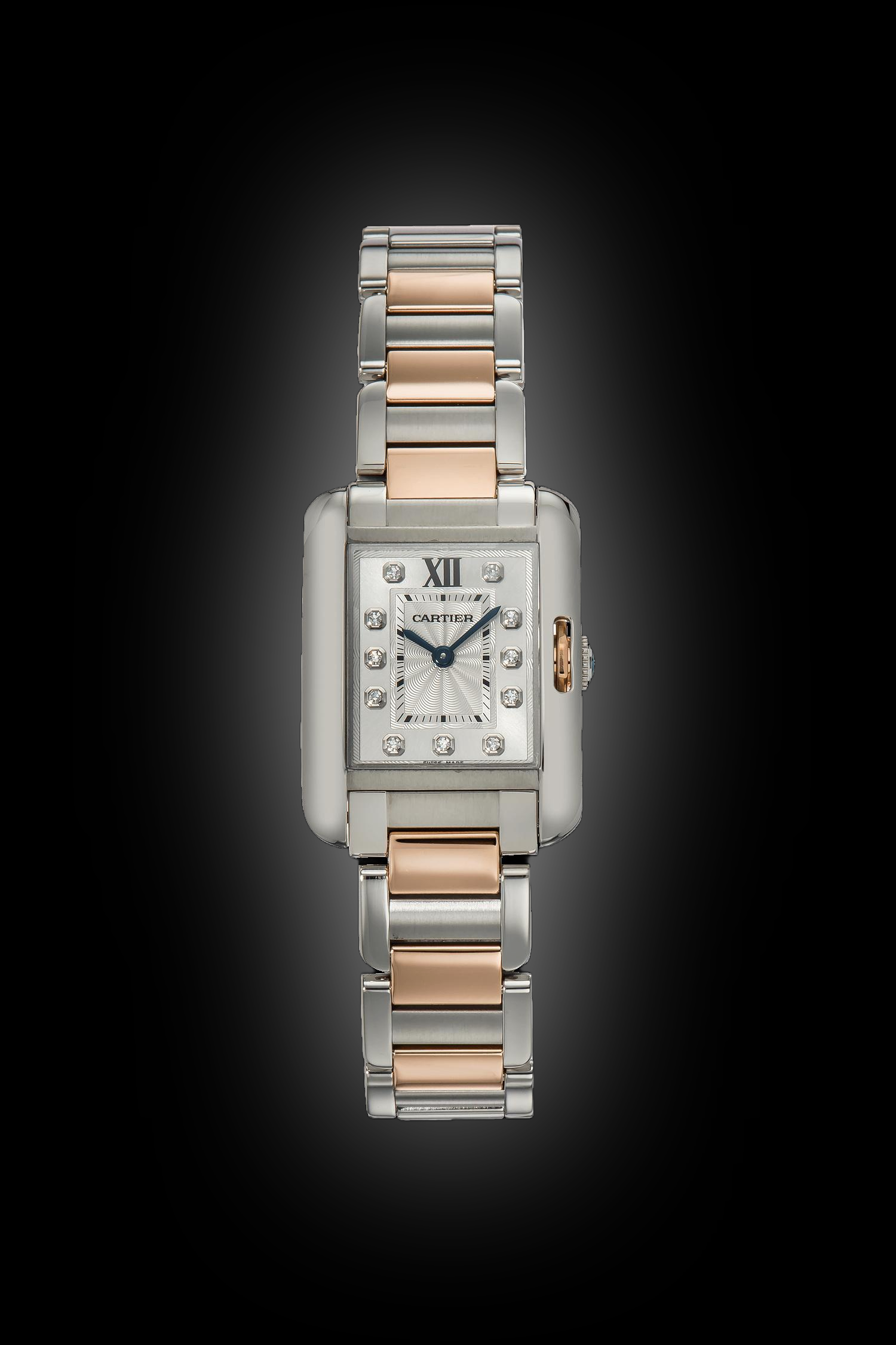 CARTIER WT100024 TANK ANGLAISE PINK GOLD STEEL, DIAMONDS BRAND NEW