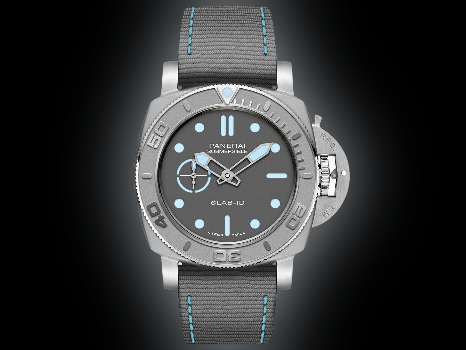 Panerai Submersible ELAB-ID Titanium 44mm Grey Dial Recycled PET Nylon Strap PAM01225 - BRAND NEW