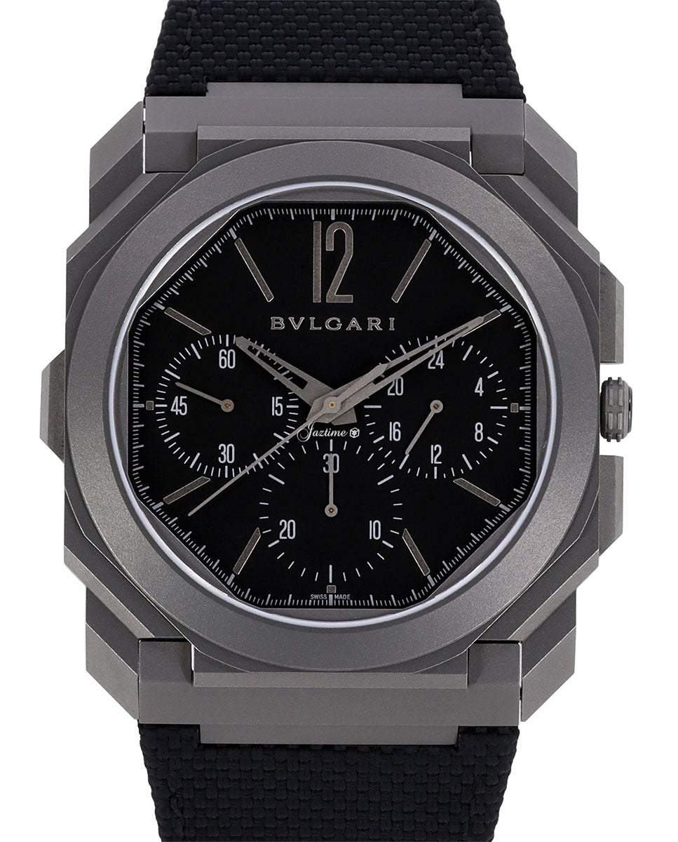 Bvlgari Octo Finissimo Chronograph GMT Titanium Black Dial 103371