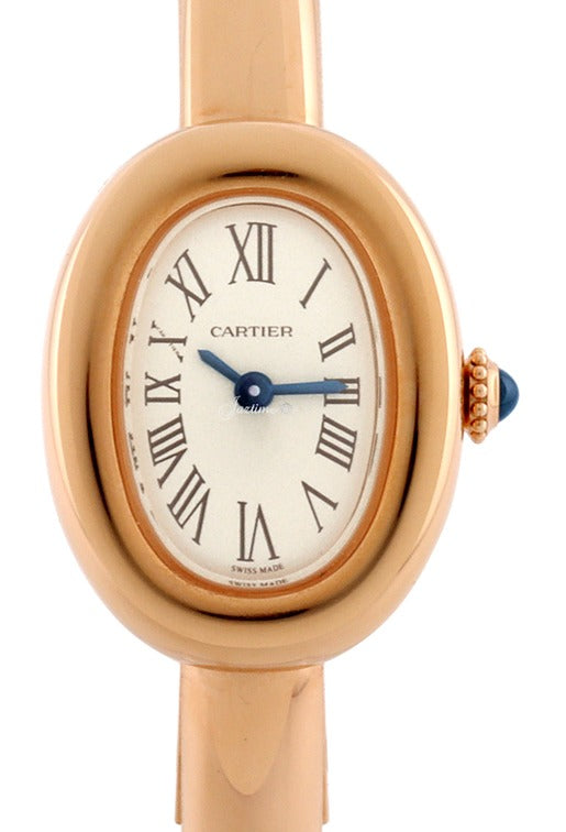 Cartier Baignoire Mini Size 15 Quartz Rose Gold Silver Dial WGBA0047 (WGBA0019)