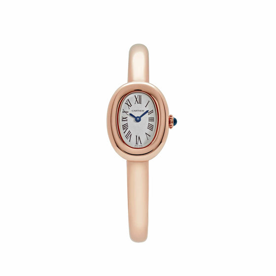 Cartier Baignoire Ladies Watch Quartz Mini Rose Gold Silver Dial Rose Gold Bracelet W8000015 - BRAND NEW