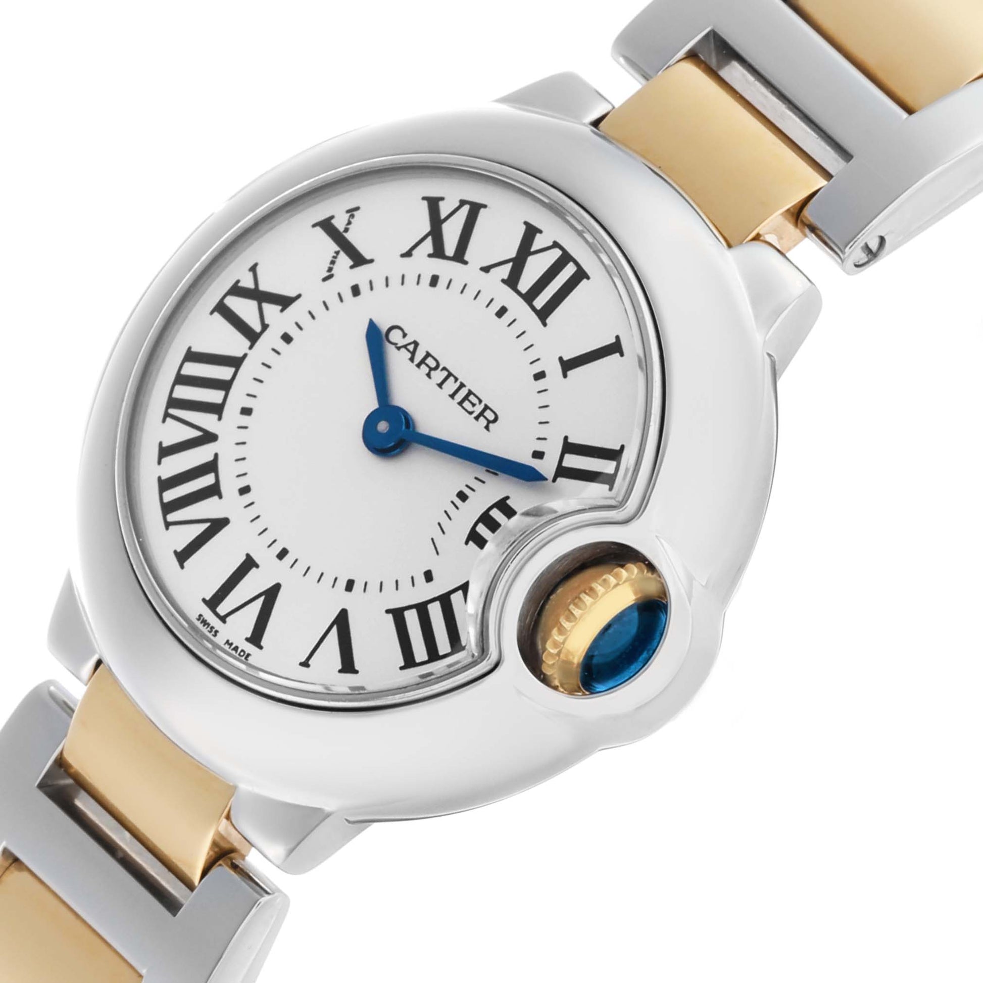 Ballon Bleu de Cartier Ladies 18k Yellow Gold 28mm Stainless Steel W69007Z3 BRAND NEW
